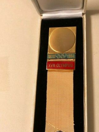 1964 Tokyo Olympic Games Special Official Badge Xviii Olimpiade In Origilan Box