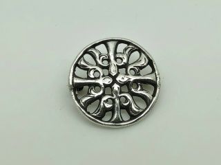 Gorgeous Wh Darby Vintage 1960 Sterling Silver Unusual Iona Celtic Design Brooch