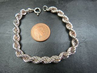 Vintage Sterling Silver Rope Link Bracelet 1991