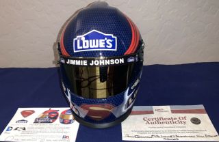 Jimmie Johnson Lowe’s Superman 77th Win Autographed Mini Helmet W/coa