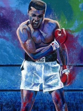 Muhammad Ali 20x24 " Fine Art Giclee On Canvas Signed By Artist Lopa