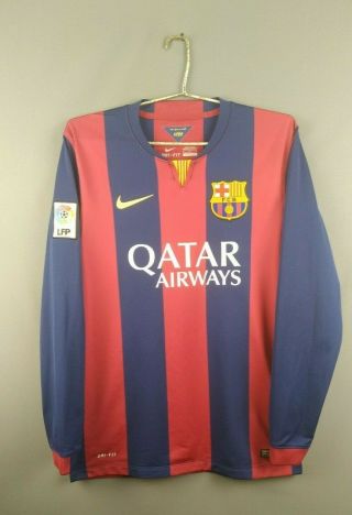 Barcelona Kit Jersey Medium 2014 2015 Long Sleeve Shirt 618737 - 422 Nike Ig93