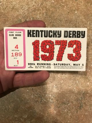 1973 Kentucky Derby Ticket Secretariat Horse Racing Churhill Downs Program