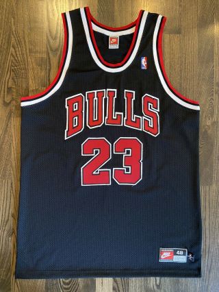 Nike Authentic Michael Jordan 23 Chicago Bulls Black Jersey 48 Xl Last Dance