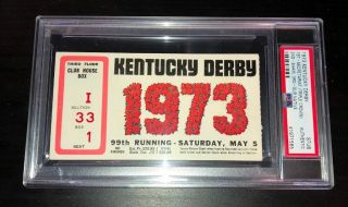 1973 Kentucky Derby Ticket Secretariat Wins Triple Crown Psa Certified