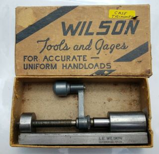 Vintage L.  E.  Wilson Universal Case Trimmer Burring Tool W/ Box