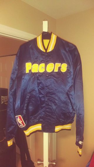 Vintage Indiana Pacers Throwback Satin Starter Jacket Xl Nba