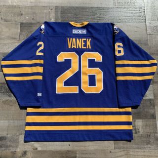 Ccm Buffalo Sabres 26 Thomas Vanek Royal Blue Hockey Jersey Stitched Size Xl