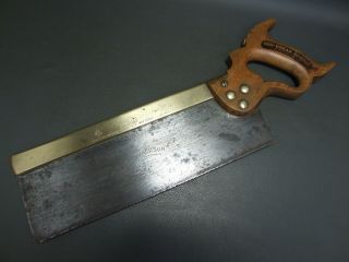 Vintage 12 " Brass Backed Tenon Saw Old Tool No 52 By Spear & Jackson