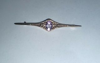 Vintage 9ct Gold Pin/brooch With Amethyst Stone
