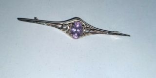 Vintage 9ct Gold Pin/Brooch With Amethyst Stone 2