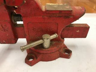 Vintage Sears 3 1/2 Inch Swivel Bench Vise with Anvil,  Made in Japan 3