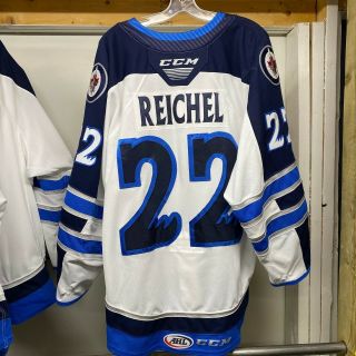Manitoba Moose 2018 - 19 Ahl Game Worn White Jersey Kristen Reichel 22