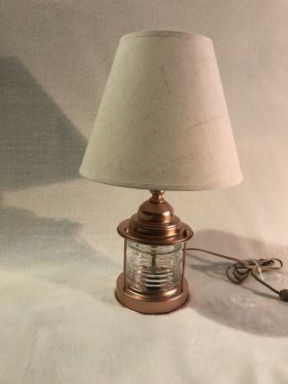 Vintage Nautical Style Copper Colored 2 Light Table Lamp