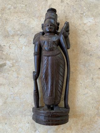 Vintage Hand Carved Wood From India 8” Tall