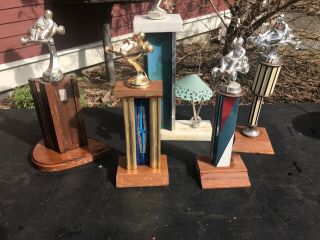 5 Vintage Go Cart Trophies From The 1960 