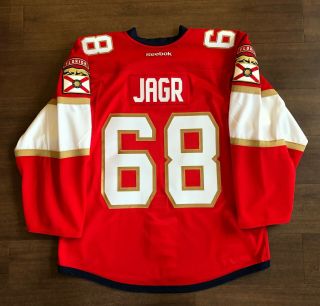 Jagr Florida Panthers Authentic Team Issued Reebok Edge 2.  0 7287 Jersey - 52