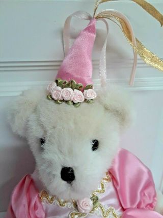 Princess Teddy Bear In Pink Satin Dress With Halloween Bag Vintage 2