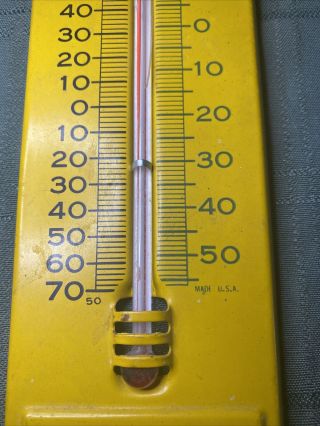 Vintage John Deere Metal Advertising Thermometer 50.  Made In USA 3