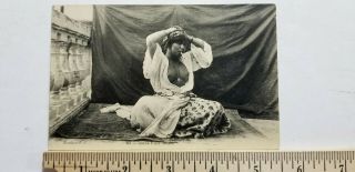 Vtg Authentic Jeune Fille Arabe Rppc Postcard Native Tribal Woman Topless A9