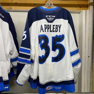 Manitoba Moose 2018 - 19 Ahl Game Worn Set 2 White Jersey Ken Appleby 35