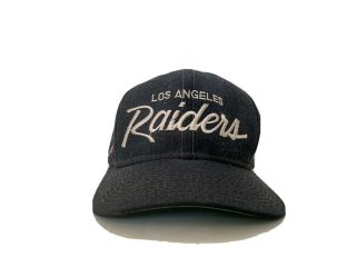 Vintage Sports Specialties Los Angeles Raiders Script Snapback Hat Cap Nwa Denim