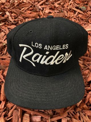 Vtg Los Angeles Raiders Pro Sports Specialties Snapback Hat Cap 100 Wool N.  W.  A.