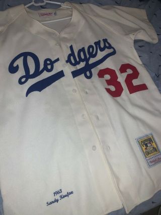 Los Angeles Dodgers 1963 Sandy Koufax 32 Authentic Mitchell & Ness Jersey Large