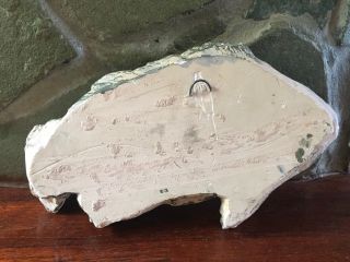 LARGE VINTAGE HAND MADE SIGNED PAINTED PLASTER FISH HANGING WALL SCULPTURE 3
