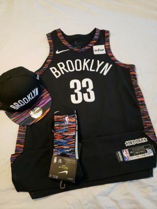 Allen Crabbe 2018 - 19 Brooklyn Nets Game Worn Jersey Biggie Smalls & Snapback