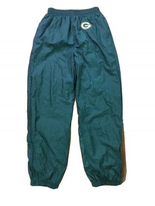 Vintage Champion Green Bay Packers Windbreaker Pants Sz Large Bottom