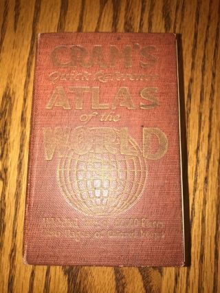 Rare Vintage Cram’s Quick Reference Atlas Of The World Red Hardcover Book