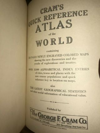 RARE Vintage Cram’s Quick Reference Atlas Of The World Red Hardcover Book 2