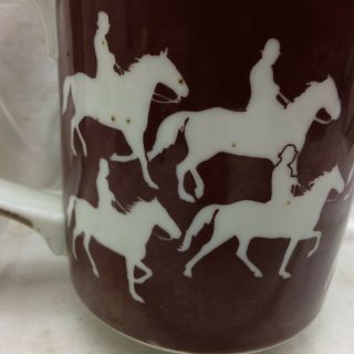 Vintage 1970 ' s Tea Coffee Cup Mug Horse and Rider Design 2