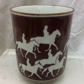 Vintage 1970 ' s Tea Coffee Cup Mug Horse and Rider Design 3