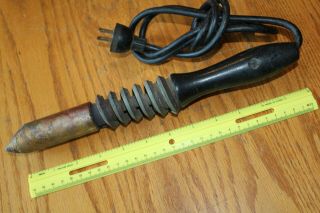 Ge Co Soldering Iron Coil Style Wooden Handle Vintage W250 V115 Brass Or Copper