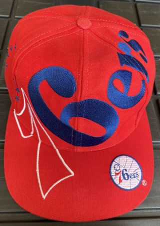 Vintage 90s Philadelphia 76ers Sixers The Game Big Logo Snapback Hat Cap Nba