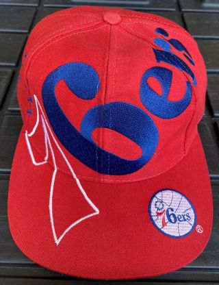Vintage 90s Philadelphia 76ers Sixers The Game Big Logo Snapback Hat Cap NBA 2