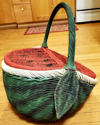 Vintage Wicker Watermelon Picnic Beach Basket Unique Design 3