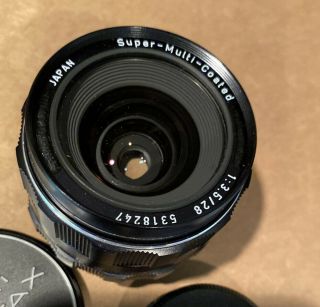 Vintage Asahi Pentax Takumar 1:3.  5 28mm Mount Lens 2