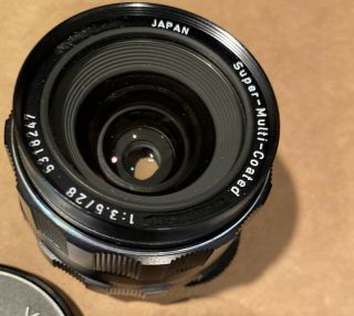 Vintage Asahi Pentax Takumar 1:3.  5 28mm Mount Lens 3