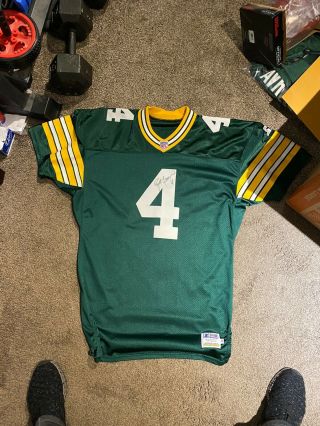 Mid 90’s Brett Favre 4 Green Bay Packers Starter Autographed Game Issued Jersey
