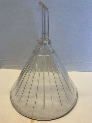 Vintage Lab/ Apothecary Pharmacy Ribbed Heavy Glass Funnel Large