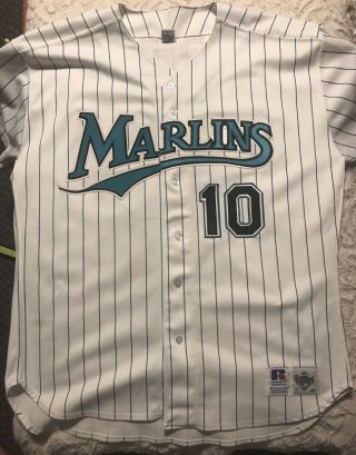 Authentic Gary Sheffield Florida Marlins Russell Athletic Mlb Jersey Size 52