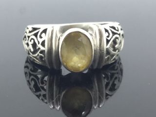 Vintage Gemstone Ring Arts And Crafts Style Pre Owned Silver Sterling 925