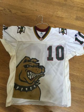 1995 Cfl Memphis Mad Dogs Game Jersey White 10 Peter Gardere Qb Univ Texas