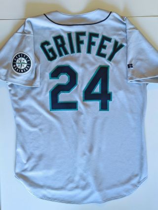 Ken Griffey Jr Russell Athletic Seattle Mariners Authentic Jersey 48 Grey Reds