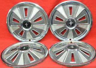 1966 Ford Mustang Hubcaps 14” Vintage Set Of 4 H 997 66 