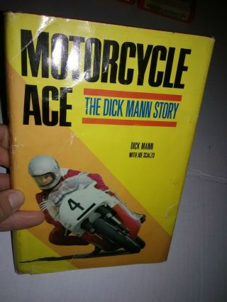 Htf 1st Edition Hardback Book ‘motorcycle Ace: The Dick Mann Story’ By Dick Mann