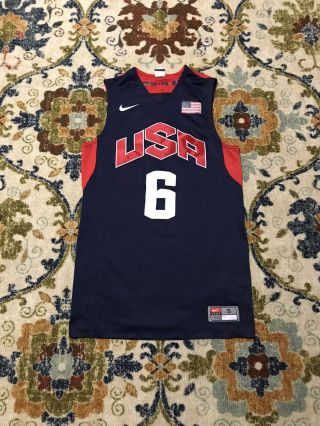 Nike Authentic Mens Adult Size S Lebron James 6 Usa Basketball Team Jersey